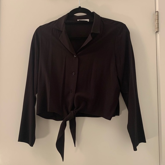 NWOT Oak + Fort Front Tie Blouse - Picture 2 of 3